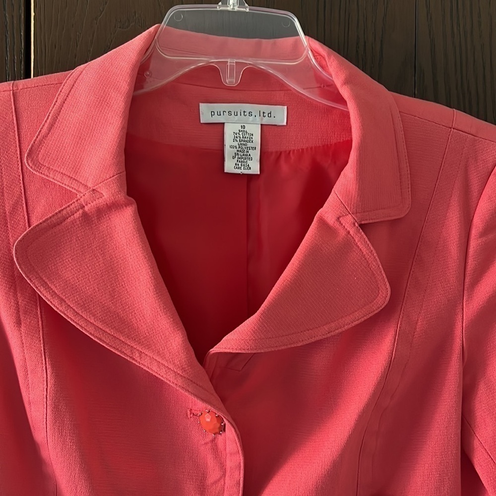 Pursuits, ltd coral 3/4 sleeved jacket. Size 10. - Picture 5 of 8